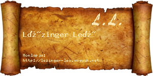 Lézinger Leó névjegykártya